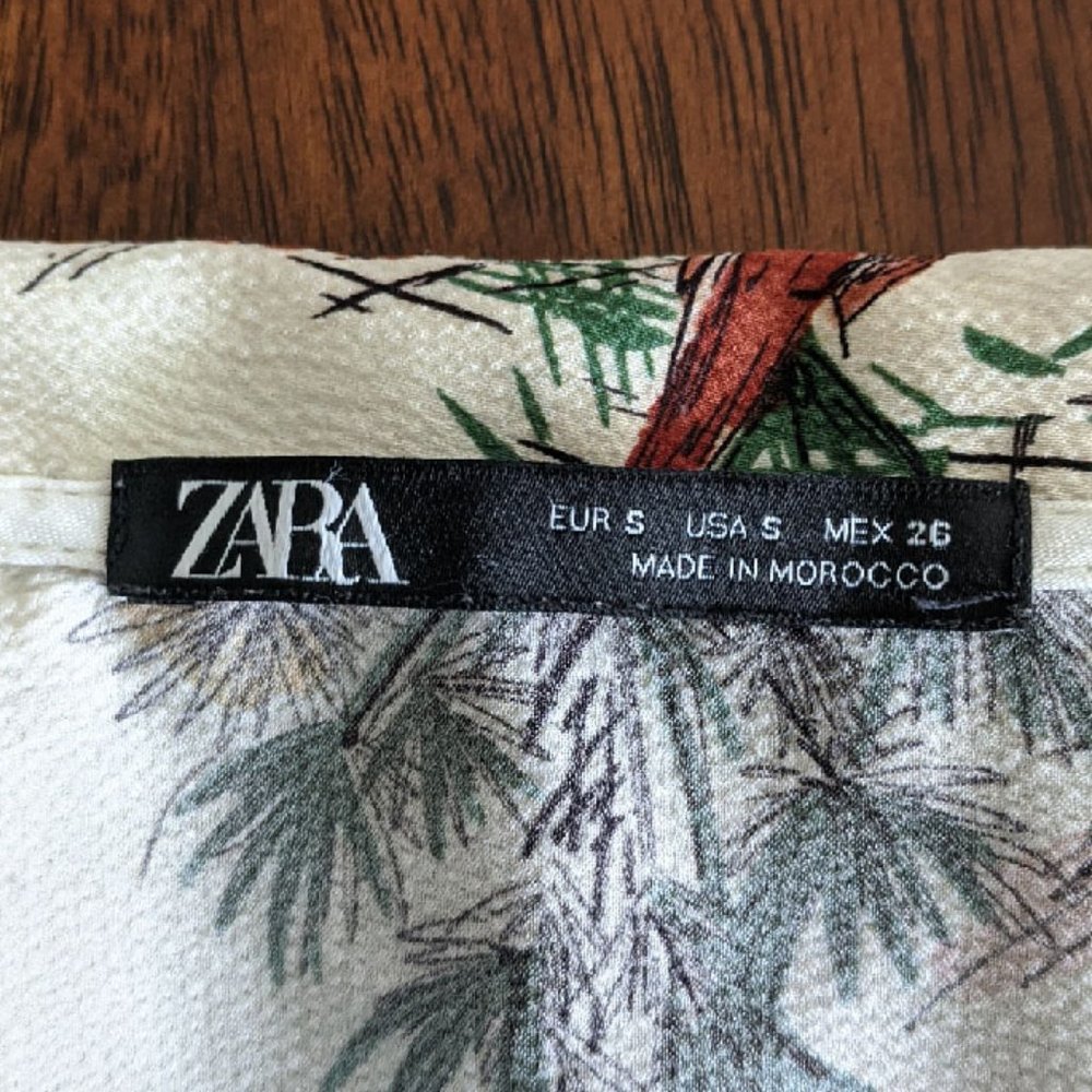ZARA Tropical Print Duster Shirt Dress Size S - Picture 13 of 15